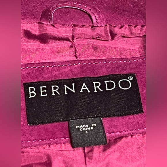 Genuine Leather Fuchsia Y2K Standout Statement Layering Moto Vintage Raspberry L - Picture 3 of 9